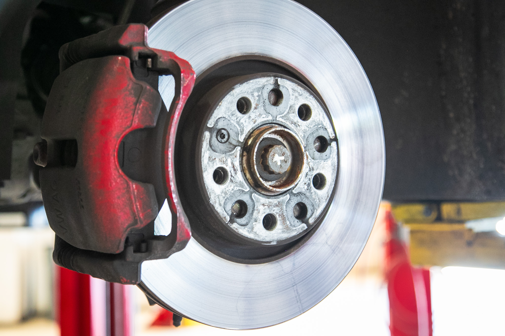 Brake rotor and caliper inspection